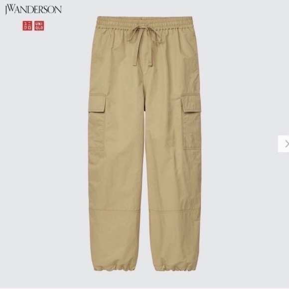 UNIQLO × JW ANDERSON JWA Cargo Jogger Pants Tan Beige 100% Nylon Women's Size L - Picture 2 of 14